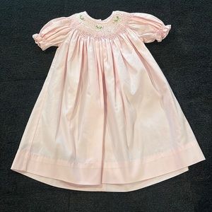 Remember Nguyen pink smocked bishop dress girls size 6m